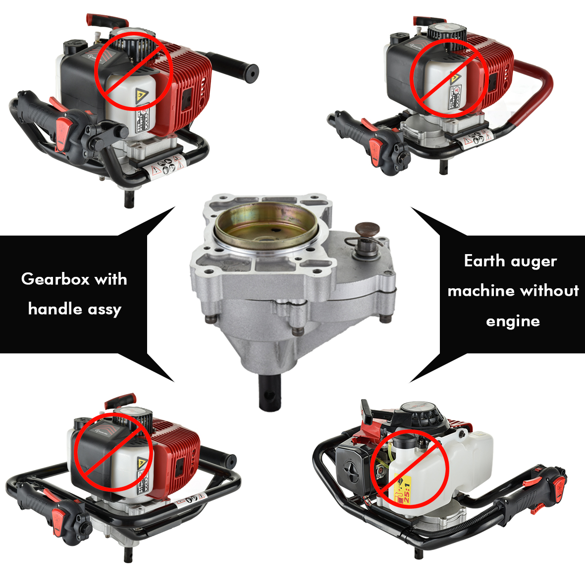 Caixa de engrenagem reversa manual para máquina de trado de terra de potência de motor a gasolina pequena