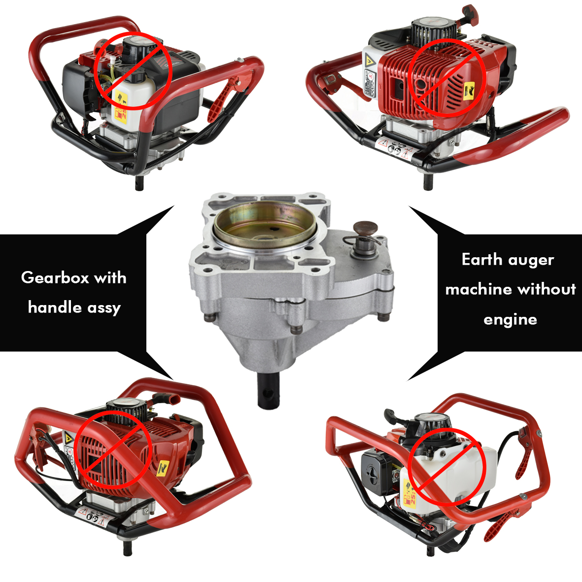 Caixa de engrenagem reversa manual para máquina de trado de terra de potência de motor a gasolina pequena