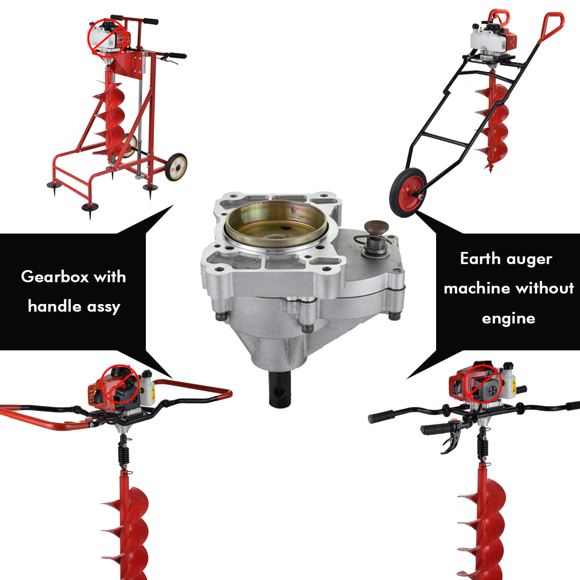 Caixa de engrenagem reversa manual para máquina de trado de terra de potência de motor a gasolina pequena